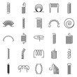 Coil icon set. Outline set of coil vector icons for web design isolated on white background