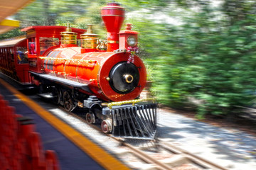 Red Steam Train