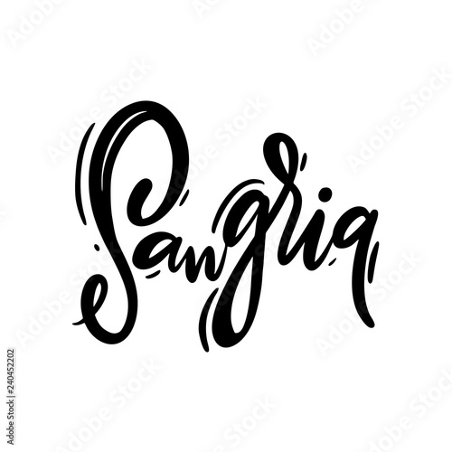 Cuadros en Lienzo Sangria hand drawn vector lettering