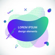 Modern liquid abstract element graphic gradient flat style design fluid vector colorful illustration banner simple shape template for logo, presentation, flyer, brochure isolated on white background.