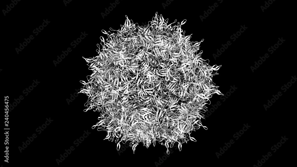 3D CG rendered image of scientifically accurate Adeno-Associated Virus ...