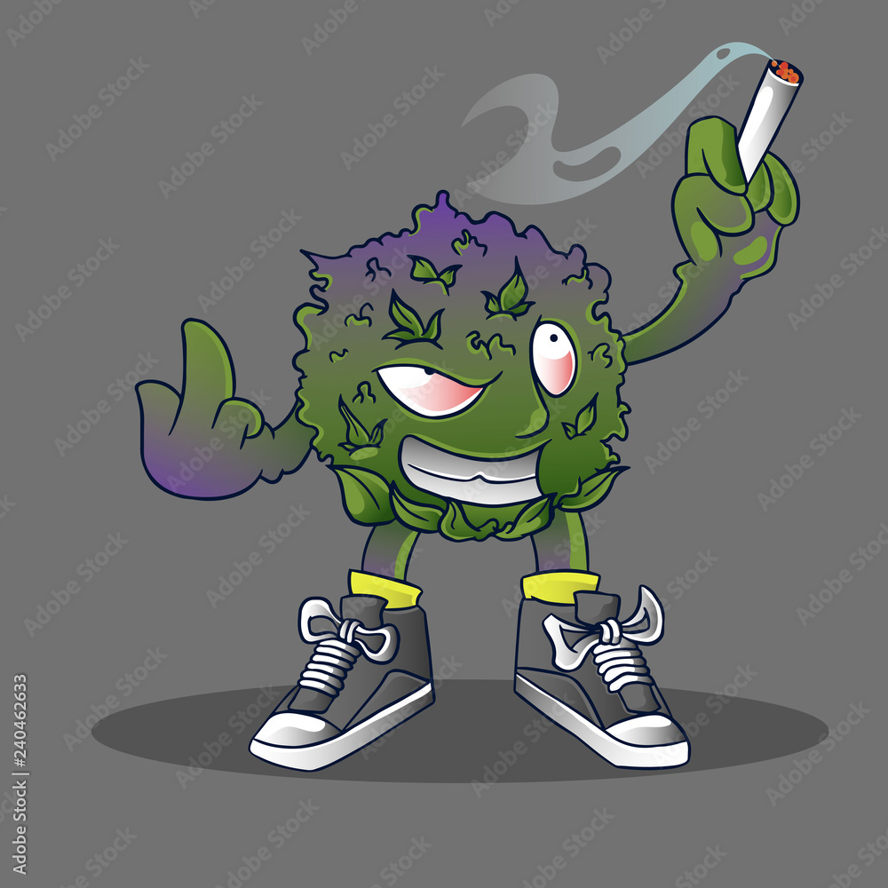 weed head monster smoke Stock Vector | Adobe Stock, image size:1000x1000