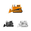 Vector illustration of build and construction logo. Collection of build and machinery stock symbol for web.