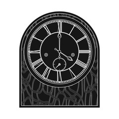 Vector illustration of clock and time icon. Collection of clock and circle vector icon for stock.