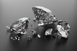 © PixlMakr - Brilliant diamonds on a dark metallic surface