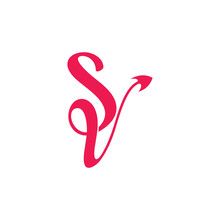 Letters Sv Linked Infinity Ribbon Design Logo Vector