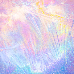 Wall Mural - colorful iridescent ice texture with air bubbles. holographic colors