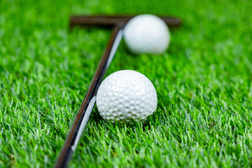 Golf ball on grass