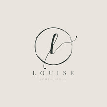 Simple Elegant Letter L Logo With Circle Brush