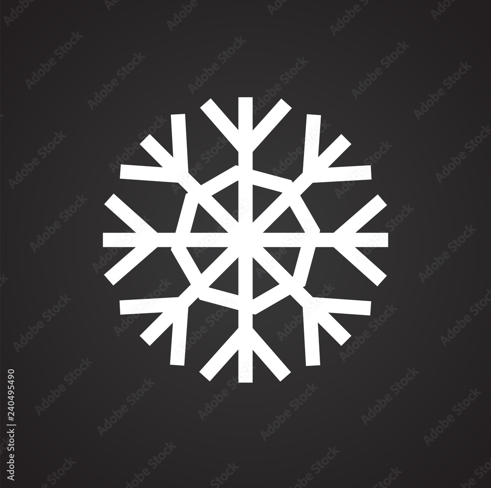 Snowflake icon on black background for graphic and web design, Modern ...