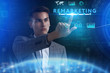 © photon_photo - The concept of business, technology, the Internet and the network. A young entrepreneur working on a virtual screen of the future and sees the inscription: Remarketing
