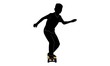 © mbarep - the young man's silhouette in action on a skateboard.