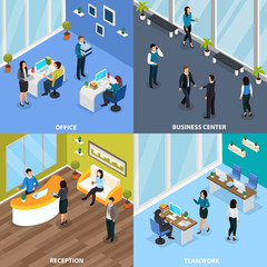 Poster - Office People Isometric Design Concept