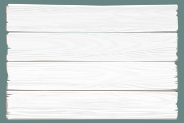 Poster - White wooden background: horizontal frayed planks. Hand drawn, no trace.