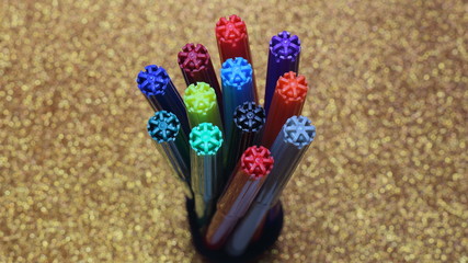 Colorful pen used to draw, painting. Kids use it in kindergarten. But everyone can draw with those. Let the imagination flows