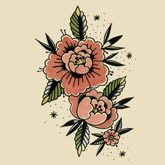 peonies sketch of tattoo