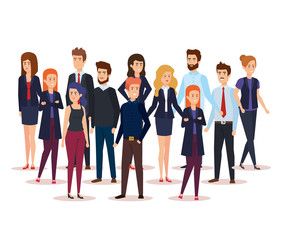 Poster - group of business people avatars characters