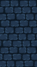 Cartoon Seamless Navy Blue Stone Tile Pattern, Vector Background For Mobile Gui Design.