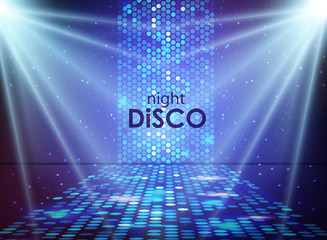 Wall Mural - disco abstract background. disco ball texture. spot light rays
