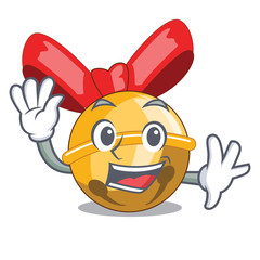 Sticker - Waving christmas decoration in bell balls cartoon