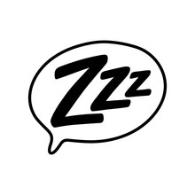 Z-z-z Text On Text Bubble. Zzz Icon For Sleeping Mode. Vector Illustration