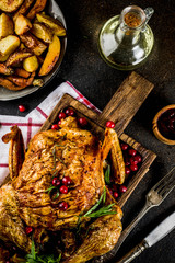 Wall Mural - Baked chicken with cranberry and herbs