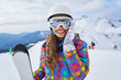 © ZoomTeam - Happy Young Woman Skier Enjoying Sunny Weather In Alps Stock Photo