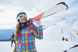 © ZoomTeam - Happy Young Woman Skier Enjoying Sunny Weather In Alps Stock Photo
