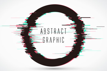 Wall Mural - Circular abstract graphics, video showing damaged style, vector design.