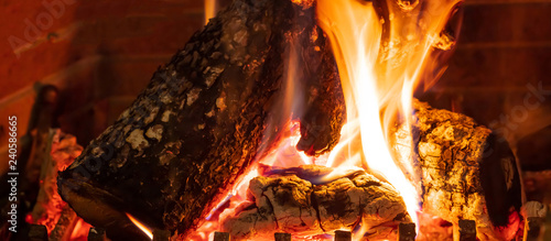 Cozy Fireplace Wood Logs Burning Relaxation And Warm Home Buy