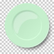 © PF-Images - Empty classic light green plate isolated on transparent background. View from above. Vector illustration.
