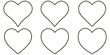 Set contour heart icon, vector set heart shape, lovers on Valentines day
