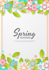 Wall Mural - Spring background with beautiful colorful flower. Can be used for template, banners, wallpaper, flyers, invitation, posters, brochure, voucher discount. Vector illustration