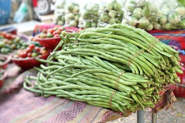 Wall Mural - Long beans at market