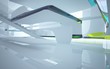 © SERGEYMANSUROV - White smooth abstract architectural background whith colored gradient lines . 3D illustration and rendering