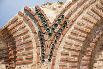 Wall Mural - Ruins of an ancient temple complex in Nessebar. Old church ruin in Nessebar, ancient city on the Black Sea coast of Bulgaria.