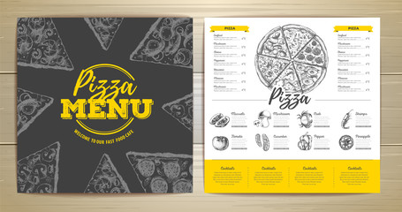 Vintage pizza menu design