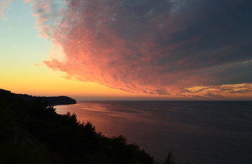 Wall Mural - Sunset cliff baltic sea