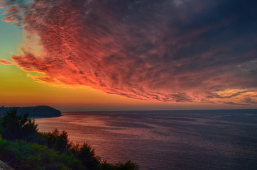 Wall Mural - Sunset cliff baltic sea