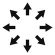 Expand arrows vector illustration on a white background. An isolated flat icon illustration of expand arrows with nobody.