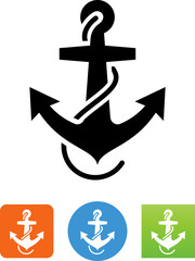 Sticker - Anchor With Rope Icon - Illustration