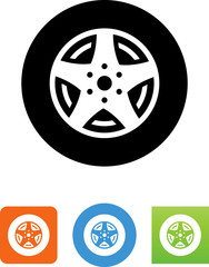 Sticker - Automotive Wheel Icon - Illustration