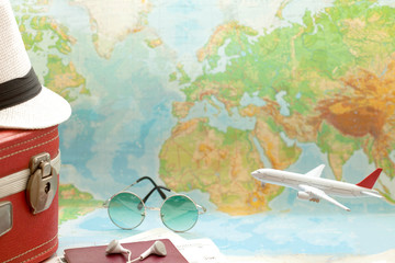 Wall Mural - travel concept objects 