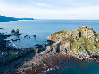 Wall Mural - aerial view of gaztelugatxe island, Spain