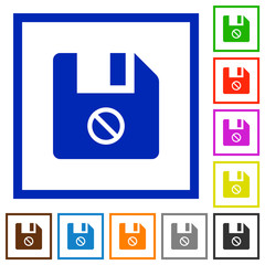 Poster - Disabled file flat framed icons