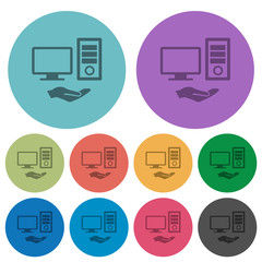 Poster - Shared computer color darker flat icons