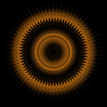 Abstract Spirograph Art , Parabolic Curve Of Line In Circle Form Illustration. Vector Image.Round Pattern Color On Black Background.