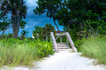 Poster - Stairs at Naples beach in Florida gulf