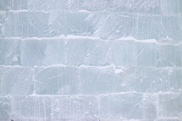 close view of the wall of the ice blocks