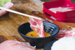 Sliced pork plate.for sukiyaki